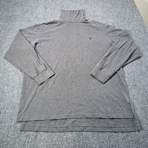 Polo Ralph Lauren Mens Gray Long Sleeve Turtleneck T Shirt Size L Cotton